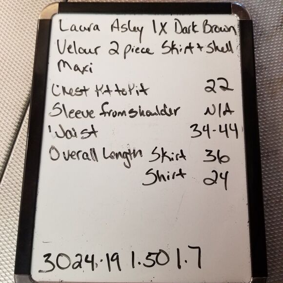 Laura Ashley 1X Skirt Shell Set Chocolate  Brown Velour Velvet Career Old Money - Picture 8 of 8